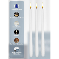 Hyoola Unscented White Taper Candles, Dripless Paraffin Dinner Candles, 12 Inch, 12 Pack EasyOptionXY LLC