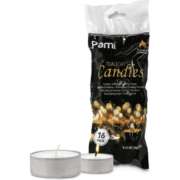 PAMI Tealight Candles Unscented Paraffin Small Candles in Bulk, 16-Pack EasyOptionXY LLC