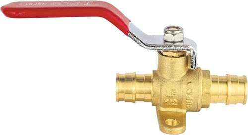 1/2" PEX Crimp Drop Ear Ball Valve, Red (Lead Free) Plumbingsell