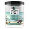 Find Your Happy Place Indoor/Outdoor Ocean Waves Sea Salt and Water Blossom Scented Candle, 3.25" x 3.25" Wax, Black EasyOptionXY LLC