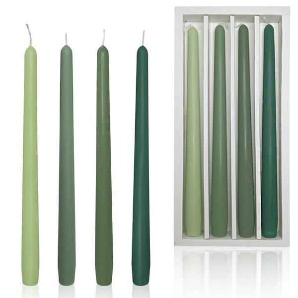FCMSHAMD Green Taper Candle Sticks - Green tea Scented Candle Set Smokeless Dripless for Wedding Dinner Holiday Decoration Pack of 4 EasyOptionXY LLC