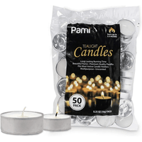 PAMI Tealight Candles Unscented Paraffin Small Candles in Bulk, 50-Pack EasyOptionXY LLC