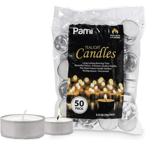 PAMI Tealight Candles Unscented Paraffin Small Candles in Bulk, 50-Pack EasyOptionXY LLC