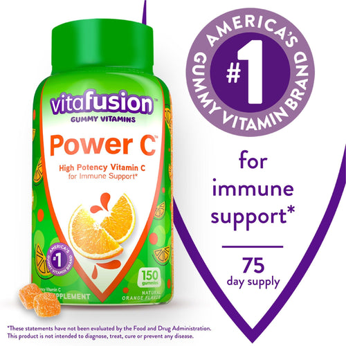 Vitafusion Power C Vitamin C Gummies for Immune Support; Orange Flavored; 150 Count EasyOptionXY LLC