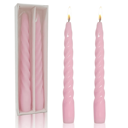 FCMSHAMD 7.3'' Pink Taper Candles -Unscented Dripless(2 Pack) EasyOptionXY LLC