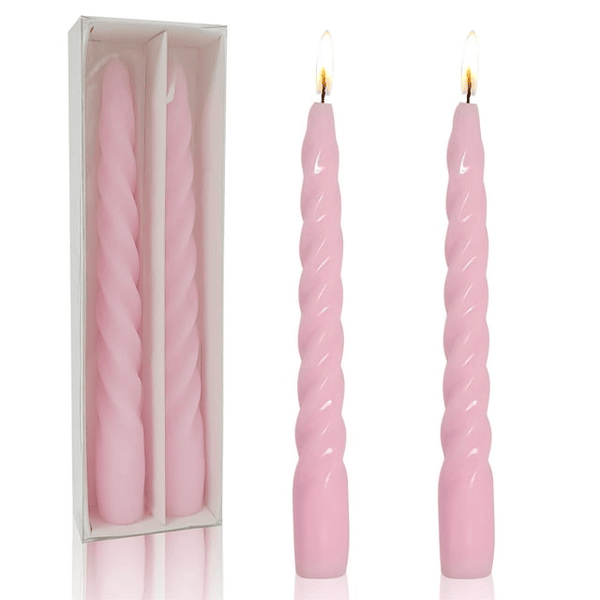 FCMSHAMD 7.3'' Pink Taper Candles -Unscented Dripless(2 Pack) EasyOptionXY LLC