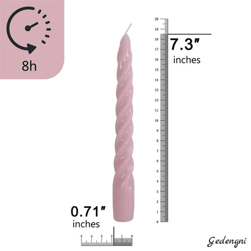 FCMSHAMD 7.3'' Pink Taper Candles -Unscented Dripless(2 Pack) EasyOptionXY LLC