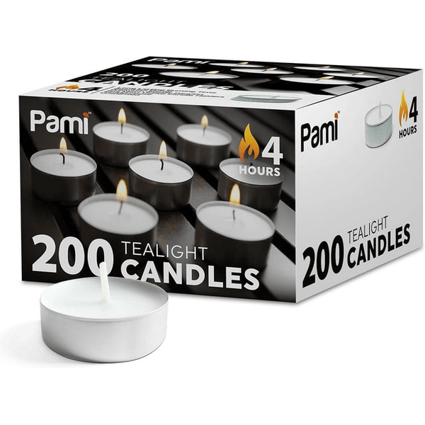 PAMI Premium Tealight Candles Unscented Paraffin Small Candles in Bulk, 200-Pack EasyOptionXY LLC