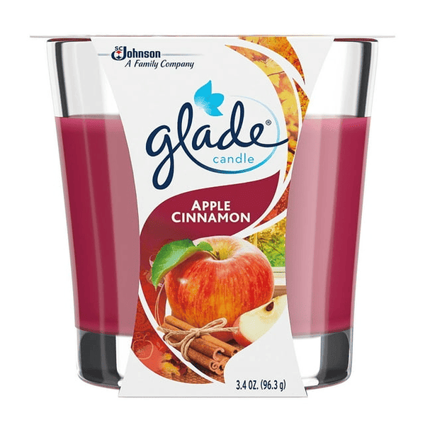 Glade Scented Candle Jar, Apple Cinnamon, Fragrance Infused with Essential Oils, 3.4 oz, 96 g EasyOptionXY LLC