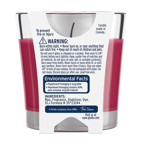 Glade Scented Candle Jar, Apple Cinnamon, Fragrance Infused with Essential Oils, 3.4 oz, 96 g EasyOptionXY LLC