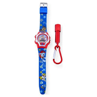 Nickelodeon Paw Patrol Unisex Flashing Blue LCD Silicone Watch with Matching Flashlight 2 Piece Set EasyOptionXY LLC