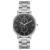 George Brand Men's Wristwatch: Silver Tone Case, Black Dial, 3-Link Bracelet (FMDOGE050) EasyOptionXY LLC