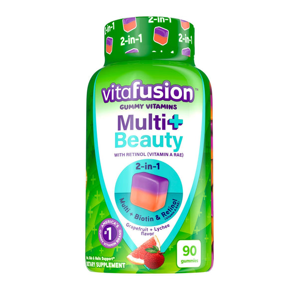 Vitafusion Gummy Vitamins; Multi+ Beauty 2-in-1 Benefits & Flavors; 90 Count EasyOptionXY LLC