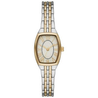 Time & Tru Women's Wristwatch: Two Tone Silver and Gold Barrel Case Bracelet Watch (FMDOTT077) EasyOptionXY LLC