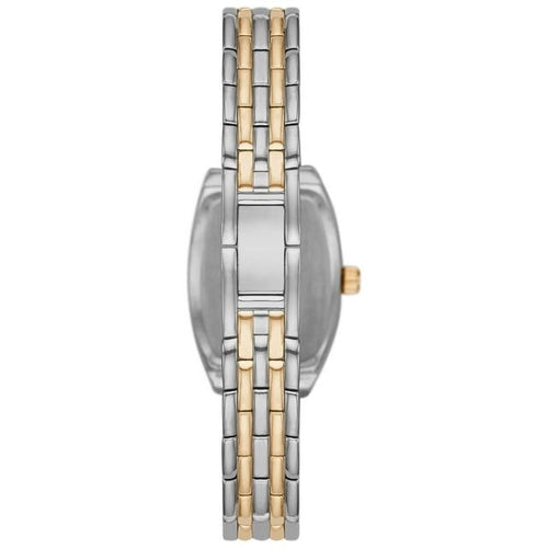 Time & Tru Women's Wristwatch: Two Tone Silver and Gold Barrel Case Bracelet Watch (FMDOTT077) EasyOptionXY LLC