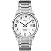 Timex Men's Easy Reader Date Silver/White 38mm Casual Watch, Tapered Expansion Band EasyOptionXY LLC