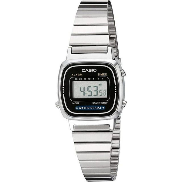 Casio LA670WA-1 Women's Adjustable Silver Metal Band Alarm Chronograph Digital Watch EasyOptionXY LLC