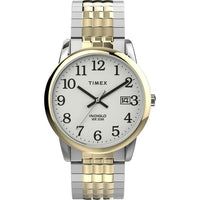 Timex Men's Easy Reader Two-Tone/White 35mm Perfect Fit Casual Watch, Expansion Band EasyOptionXY LLC