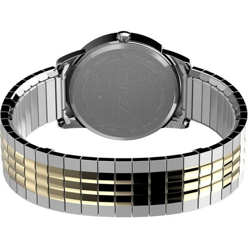 Timex Men's Easy Reader Two-Tone/White 35mm Perfect Fit Casual Watch, Expansion Band EasyOptionXY LLC
