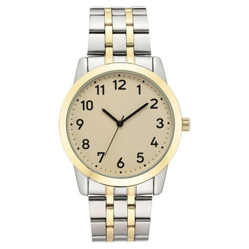 George Men's Casual Watch with Champagne Dial and Two Tone Metal Bracelet EasyOptionXY LLC
