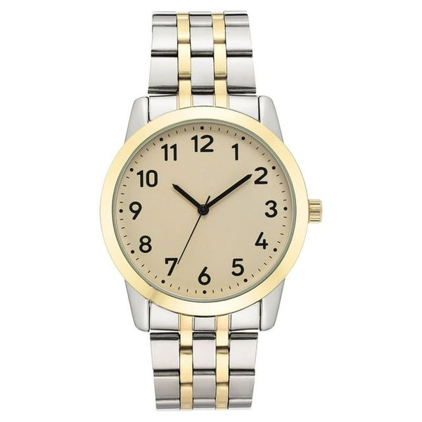 George Men's Casual Watch with Champagne Dial and Two Tone Metal Bracelet EasyOptionXY LLC