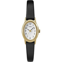 Timex Women's Cavatina Black/Gold-Tone 18mm Classic Watch, Leather Strap EasyOptionXY LLC