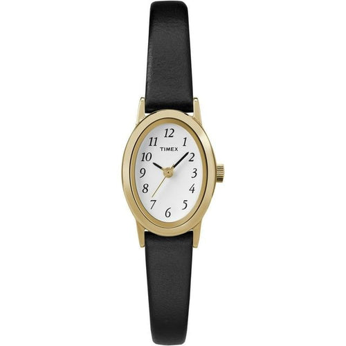 Timex Women's Cavatina Black/Gold-Tone 18mm Classic Watch, Leather Strap EasyOptionXY LLC