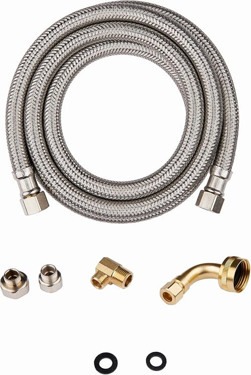6ft Dishwasher Installation Kit, Stainless Steel Dishwasher Supply Line, with Compression Connection