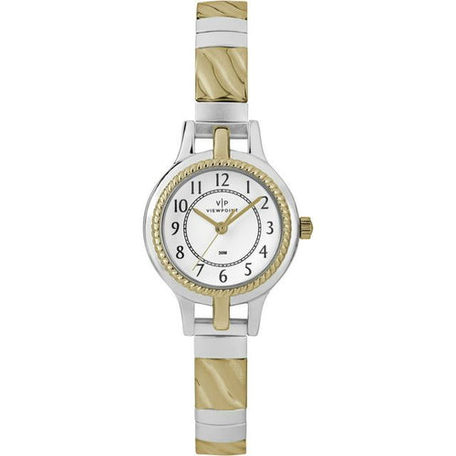Viewpoint by Timex Women's Two-Tone/White 24mm Fashion Watch, Expansion Band EasyOptionXY LLC