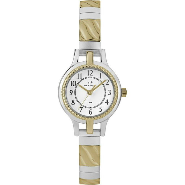 Viewpoint by Timex Women's Two-Tone/White 24mm Fashion Watch, Expansion Band EasyOptionXY LLC