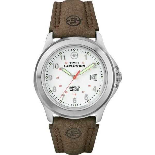 Timex Men's Expedition Metal Field Brown/White 40mm Outdoor Watch, Leather Strap EasyOptionXY LLC