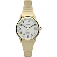 Timex Women's Easy Reader Date Gold/White 25mm Casual Watch, Tapered Expansion Band EasyOptionXY LLC