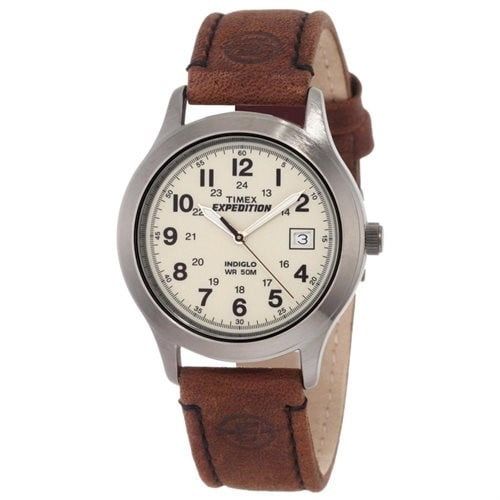 Timex Mens Expedition Metal Field Watch, Brown Leather Strap EasyOptionXY LLC