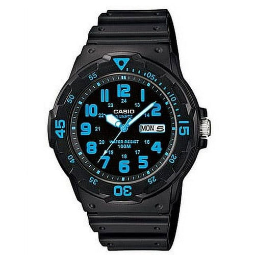 Casio Men's Dive Style Watch, Black/Blue Accents MRW200H-2BV EasyOptionXY LLC