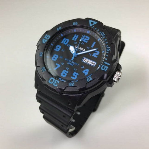 Casio Men's Dive Style Watch, Black/Blue Accents MRW200H-2BV EasyOptionXY LLC