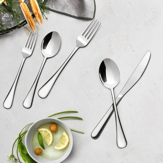 Lovote Flatware Set 30 Pieces Stainless Steel Silverware Sets, Utensils Set Service for 6, Tableware Cutlery Set for Home and Restaurant Including Salad Fork, Dinner Fork, Knife, Spoon, and Teaspoon EasyOptionXY LLC