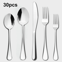 Lovote Flatware Set 30 Pieces Stainless Steel Silverware Sets, Utensils Set Service for 6, Tableware Cutlery Set for Home and Restaurant Including Salad Fork, Dinner Fork, Knife, Spoon, and Teaspoon EasyOptionXY LLC