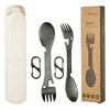 EcoSlurps 2 Spork Travel Cutlery Set - Stainless Steel Sporks with Eco-friendly Travel Case and Carry Clip - Reusable Cutlery British Brand (2 Sporks) EasyOptionXY LLC