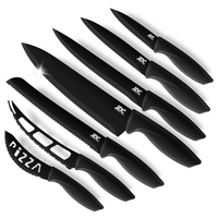 Lux Decor Collection 7 Piece Kitchen Knife Set - Steak Knives, Cheese Knife, Pizza Knife, Bread Knife, Carving Knife - Stainless Kitchen Knives EasyOptionXY LLC