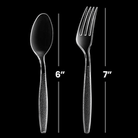 JoyServe Clear Plastic Utensils Disposable 180 Forks & 180 Spoons, Catering Supplies, 360-Pack EasyOptionXY LLC