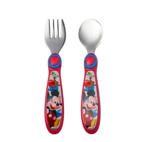 Disney Mickey Mouse Easy Grasp Fork & Spoon, Stainless Steel Toddler Flatware, 9 Months + EasyOptionXY LLC