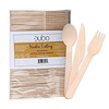 Biodegradable Disposable Wooden Cutlery Utensils ¨C (Pack of 220) Wooden Utensils for Eating 100 Forks 60 Knives 60 Spoons 5.5-inch Set Eco-Friendly Compostable Silverware Kit Party Supplies Events EasyOptionXY LLC