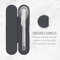 Bentgo Stainless Travel Utensil Set - Reusable 3-Piece Silverware Set with Carrying Case, High-Grade Premium Steel, BPA-Free Case, Eco-Friendly - Ideal for Travel, Camping, and Office Use (Carbon) EasyOptionXY LLC