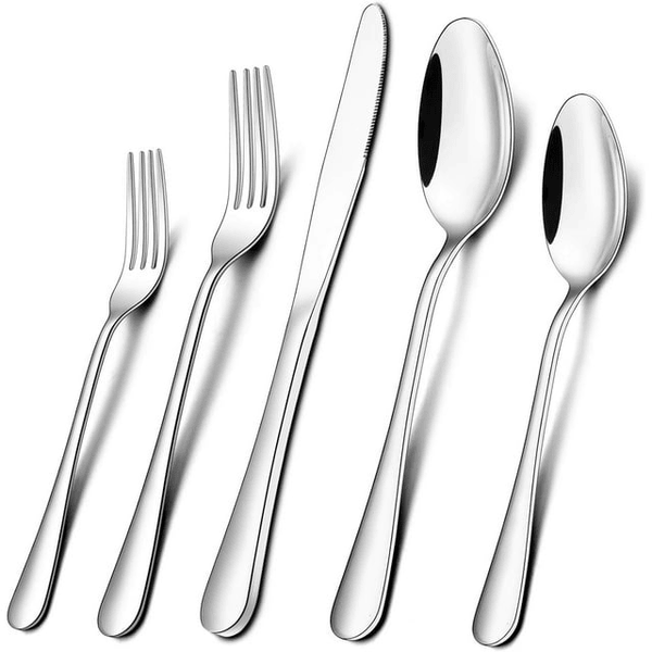 Aursear Stainless Steel Flatware Sets, 20 Pieces Silverware Sets, Forks and Spoons,Service for 4 EasyOptionXY LLC