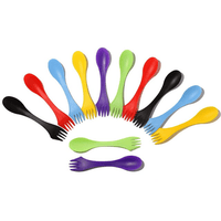 Arroyner 12Pcs Plastic Sporks 3 in 1 Camping Spoon Fork Knife Cutlery Utensil for Home Restaurant Outdoor Activities Hiking Travel EasyOptionXY LLC