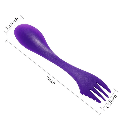 Arroyner 12Pcs Plastic Sporks 3 in 1 Camping Spoon Fork Knife Cutlery Utensil for Home Restaurant Outdoor Activities Hiking Travel EasyOptionXY LLC