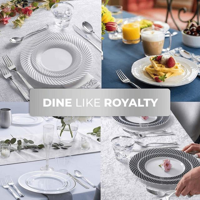 160 Piece Silver Plastic Cutlery Set, Disposable Silverware by Stock Your Home EasyOptionXY LLC