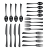 Ornative Flatware - Clara - Matte Black, 18/0 Stainless Steel Flatware, 20-Piece Set, Service for 4 EasyOptionXY LLC