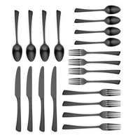 Ornative Flatware - Clara - Matte Black, 18/0 Stainless Steel Flatware, 20-Piece Set, Service for 4 EasyOptionXY LLC