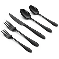Walchoice 20 Piece Black Silverware Set, Stainless Steel Flatware for 4, Elegant Cutlery Set Includes Knives Forks Spoons, Mirror Polished & Dishwasher Safe EasyOptionXY LLC